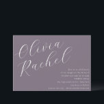 Elegant Dusty Purple Script Minimal Bat Mitzvah Invitation<br><div class="desc">Invite your guests in style with this contemporary Bat Mitzvah invitation, featuring a minimalist horizontal composition and elegant script calligraphy in white on a Dusty Purple background. The clean, modern design exudes sophistication while maintaining a warm and welcoming tone. Perfect for celebrating this special milestone, this invitation beautifully combines simplicity...</div>