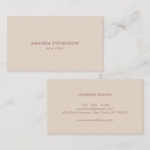 Elegant dusty rose and beige professional business card