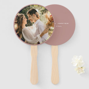 Elegant Dusty Rose Blush Neutral Wedding Photo Hand Fan