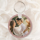 Elegant Dusty Rose Blush Photo Wedding Favour Key Ring<br><div class="desc">Elegant Dusty Rose Blush Photo Wedding Favour keychain</div>