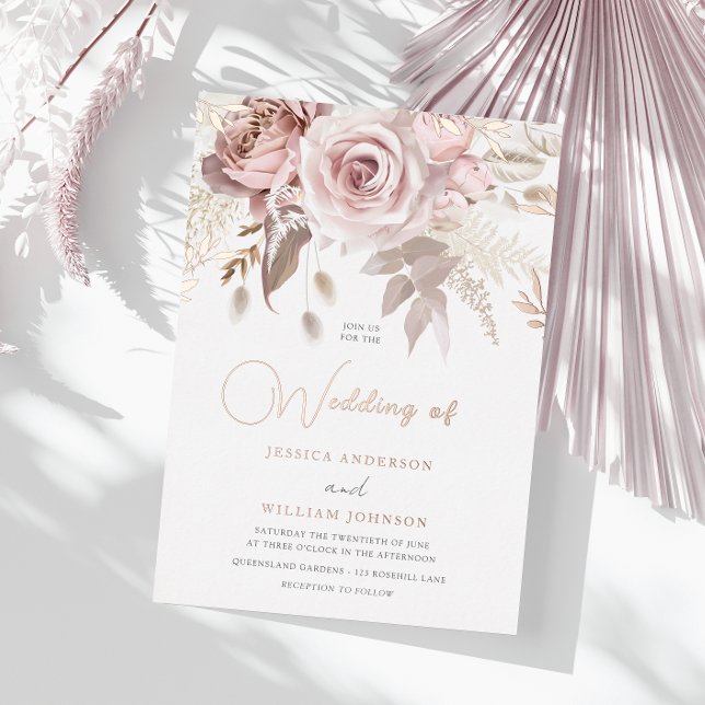 Elegant Dusty Rose Blush Spring Wedding Rose Gold (Creator Uploaded)