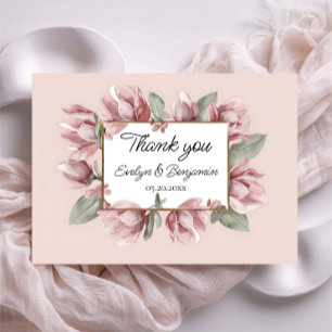 Elegant Dusty rose blush wedding Thank You Card