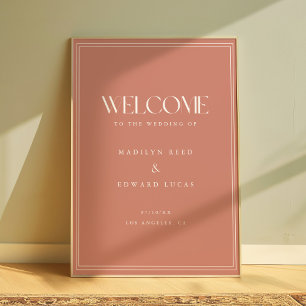 Elegant Dusty Rose Bold Typography Wedding Welcome Poster
