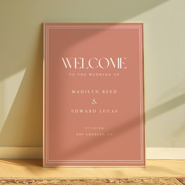 Elegant Dusty Rose Bold Typography Wedding Welcome Poster (Creator Uploaded)