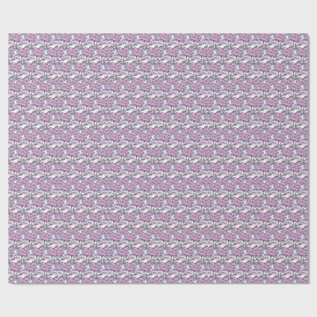 Elegant Dusty Rose Botanical Pattern Design Wrapping Paper (Flat)