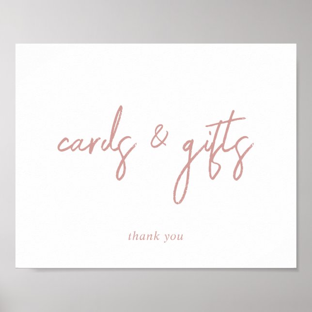 Elegant Dusty Rose Cards and Gifts Sign (Front)