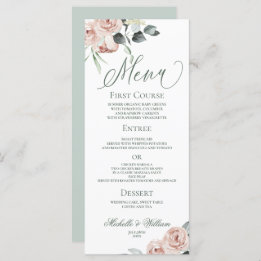 Elegant Dusty Rose Eucalyptus Wedding   Menu