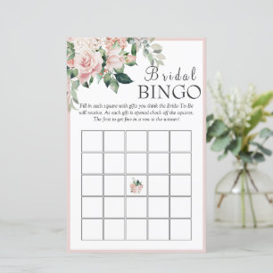 Elegant Dusty Rose Floral Bridal Bingo Game