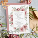 Elegant Dusty Rose Floral Bridesmaids Luncheon Invitation<br><div class="desc">Featuring pretty dusty rose floral flowers,  this chic bridesmaids luncheon invitation can be personalised with your special celebration event information,  with a dusty rose background on the reverse. Designed by Thisisnotme©</div>