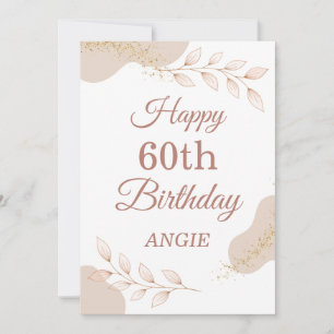 Elegant Dusty Rose Gold 60th Birthday Card