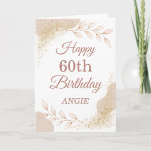 Elegant Dusty Rose Gold 60th Birthday Card
