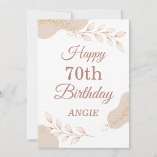 Elegant Dusty Rose Gold 70th Birthday Card