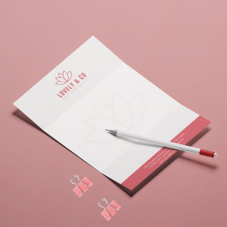 Elegant Dusty Rose & Ivory Salon Beauty Custom Letterhead