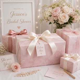 Elegant Dusty Rose Marble Wrapping Paper