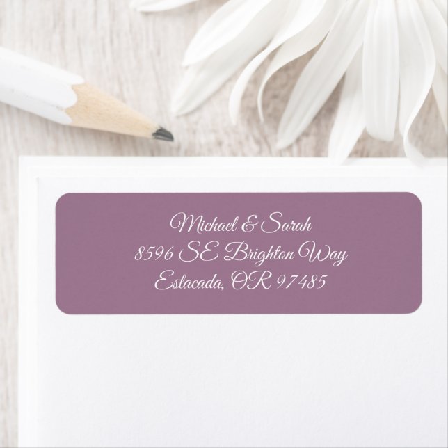 Elegant Dusty Rose Mauve Return Address (Insitu)