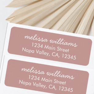 Elegant Dusty Rose Minimalist Return Address