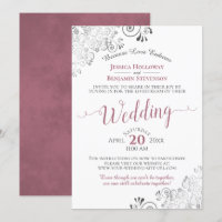 Elegant Dusty Rose on White Wedding Livestream