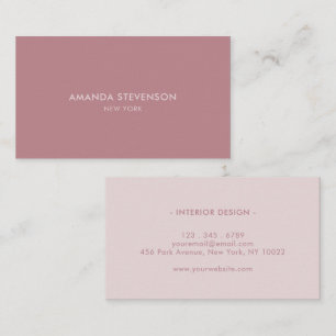 Elegant dusty rose professional business card