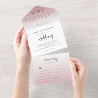 Elegant Dusty Rose Script Wedding