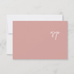 Elegant Dusty Rose Script Wedding RSVP Card