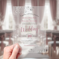 Elegant Dusty Rose & Silver Calligraphy Wedding
