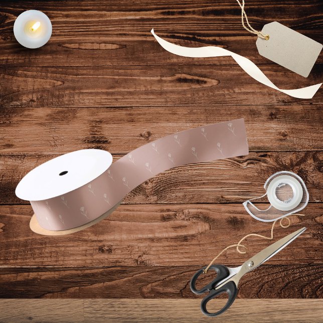 Elegant Dusty Rose Simple Flower  Satin Ribbon (Creator Uploaded)