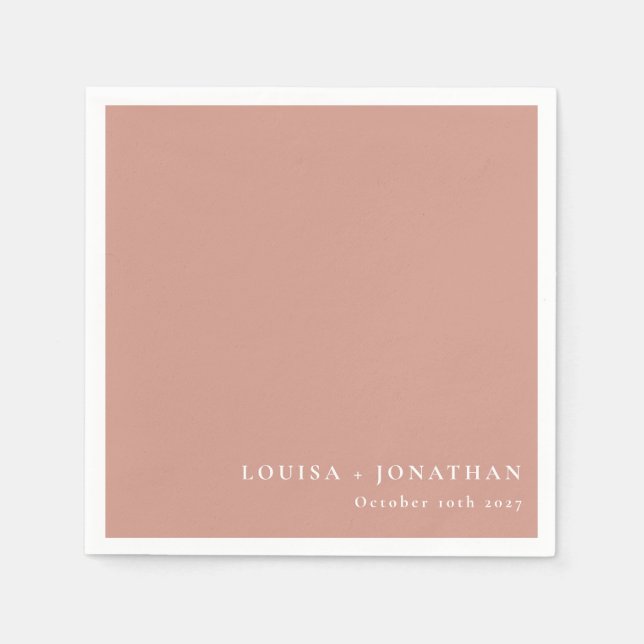 Elegant Dusty Rose Trendy Minimal Custom Napkin (Front)