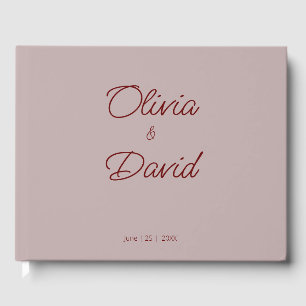 Elegant Dusty Rose Wedding Guest Book