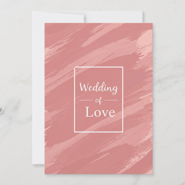 Elegant Dusty Rose Wedding of Love Invitation (Front)