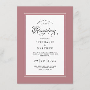 Elegant Dusty Rose Wedding Reception Chic Romantic Enclosure Card