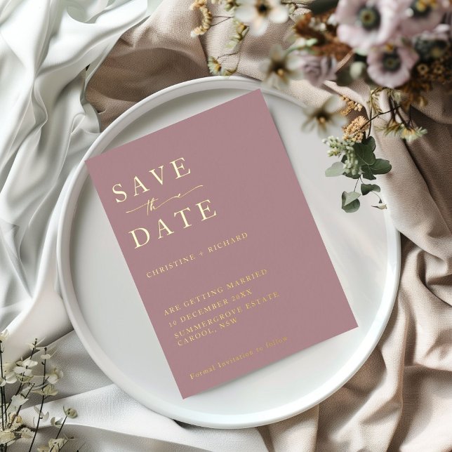 Elegant dusty rose Wedding Save the Date  (Creator Uploaded)