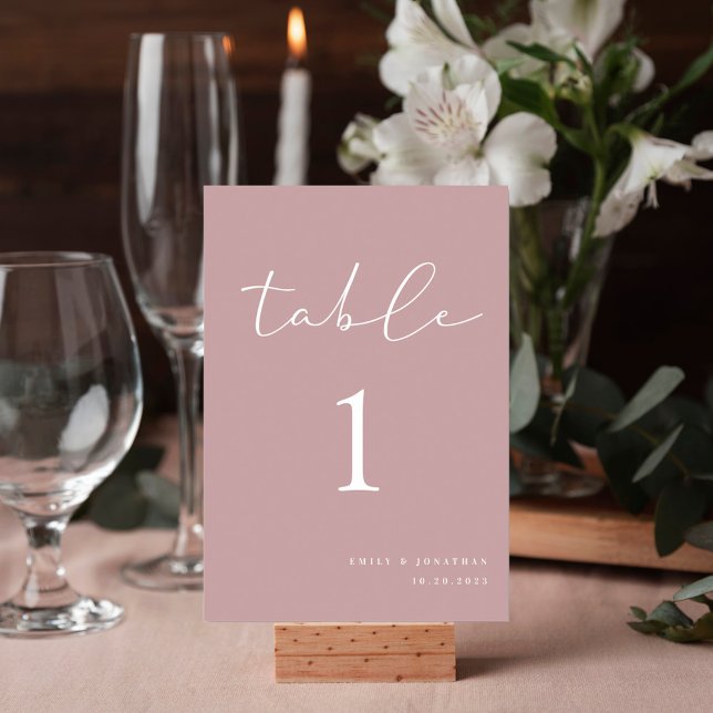 Elegant Dusty Rose Wedding Table Number (Creator Uploaded)