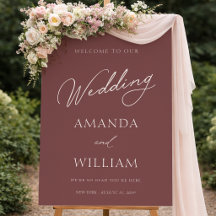 Elegant Dusty Rose Wedding Welcome Sign