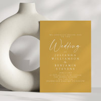 Elegant Dusty Yellow Minimalist Script Wedding