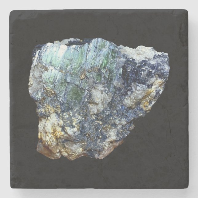 Elegant Earth Inspired Green Crystal Marble Art Stone Coaster (Front)