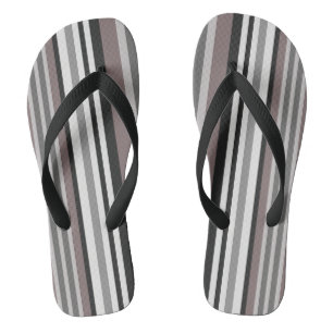 Elegant Earth Tones Brown Savannah Stripes Pattern Jandals