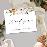 Elegant Earthy Blooms Wedding Thank You<br><div class="desc">Thank your guests with a beautiful custom thank you card. Design with elegant watercolor floral detail in a beautiful blend of dusty rose, blush, terracotta, rust, orange, green and a hint of blue hues. Ability to add your name(s) on bottom front area. Back in blank where you can hand write...</div>