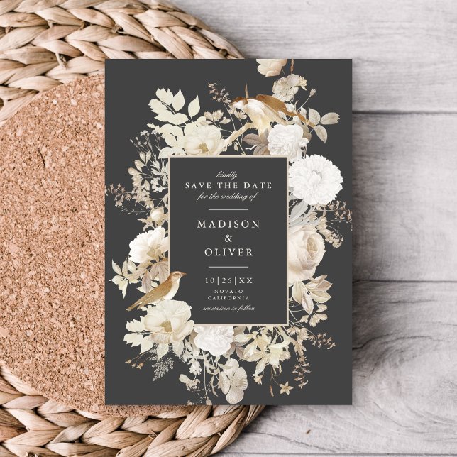 Elegant Earthy Floral Chic Wedding Save The Date Invitation (Creator Uploaded)