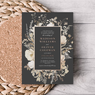 Elegant Earthy Floral Dark Grey Moody Wedding REAL