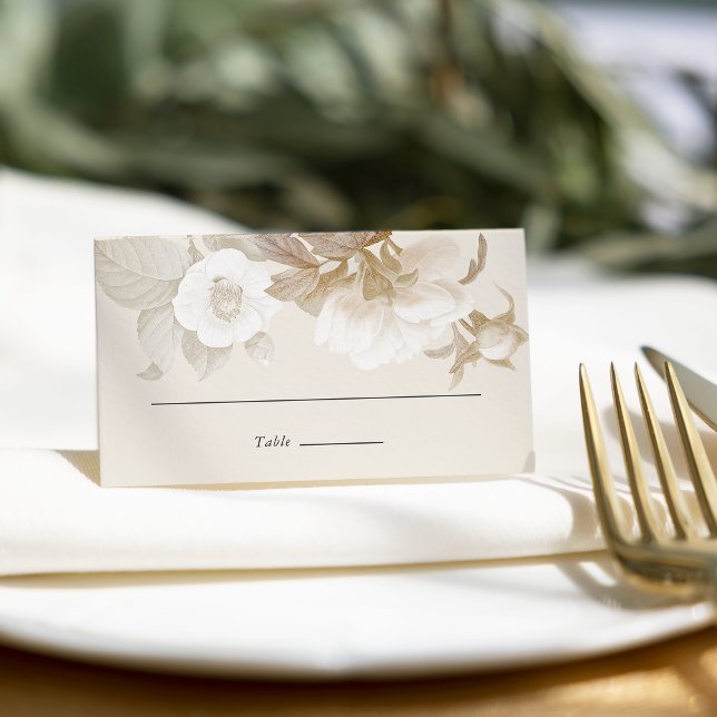 Elegant Earthy Floral Wedding Escort / Place Card (Creator Uploaded)