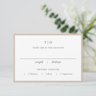 Elegant Earthy Neutral Monogram Modern Wedding RSVP Card