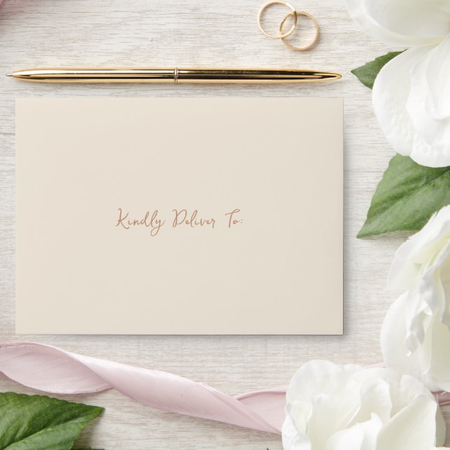 Elegant Earthy Neutrals Modern Wedding Envelope (Wedding)