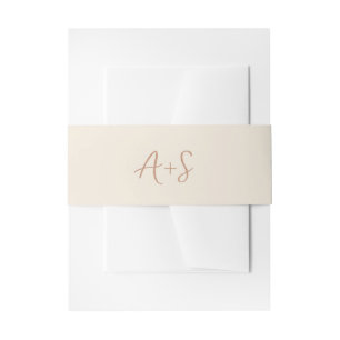 Elegant Earthy Neutrals Modern Wedding Invitation Belly Band