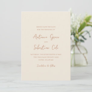 Elegant Earthy Neutrals Photo Modern Wedding Save The Date