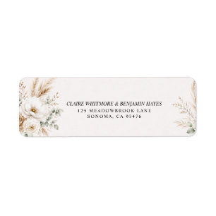 Elegant Earthy Pampas Botanical Return Address