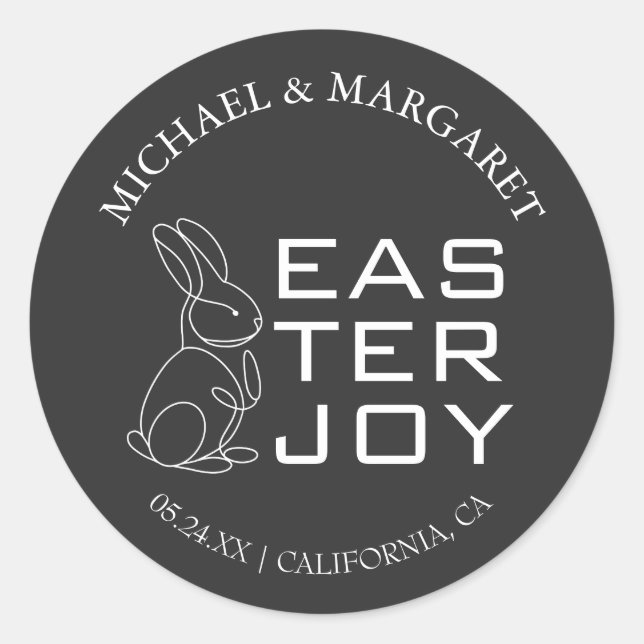 Elegant Easter Blessings Easter Eggs Family Classic Round Sticker (Front)