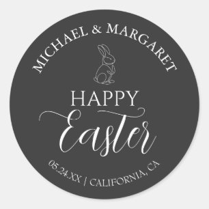 Elegant Easter Blessings Easter Eggs Family Classic Round Sticker