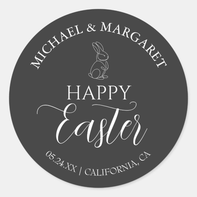 Elegant Easter Blessings Easter Eggs Family Classic Round Sticker (Front)