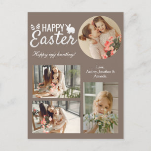 Elegant Easter Blessings Easter Eggs Family photo Holiday Postcard