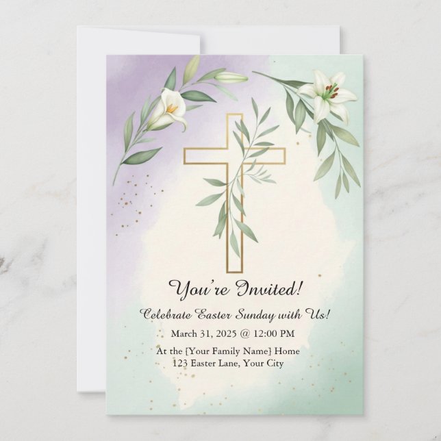 Elegant Easter Brunch Invitation (Front)